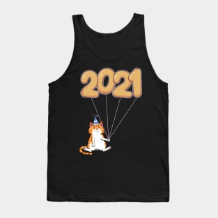 Happy New Year 2021 Cat Kitten New Year Eve Tank Top